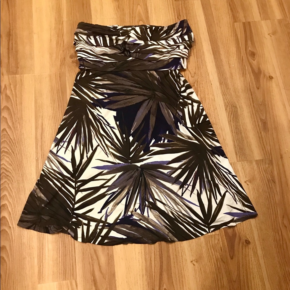 Cach’e Strapless Stretch Floral Party Dress SZ M.